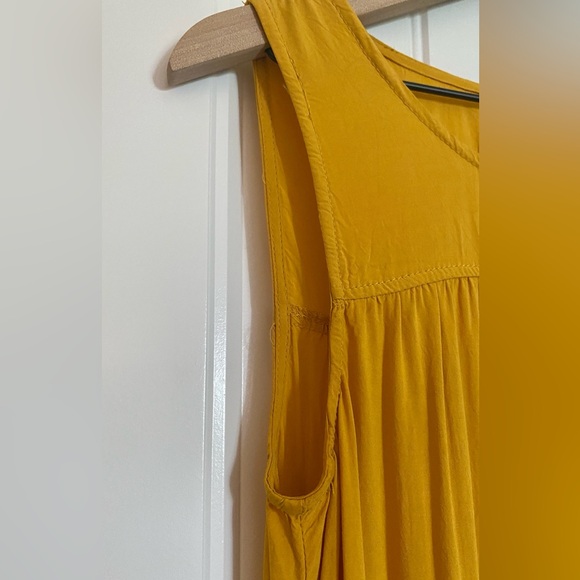 Max Studio Tiered Sleeveless Yellow Maxi Dress Size S - Picture 3 of 16